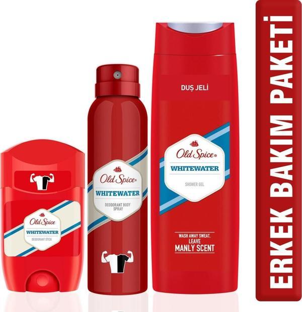 Old Spice Duş Jeli 400 ml + Sprey Deo 150 ml + White W Deo Stick 50 ml - Image 1