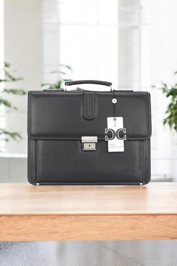 Siyah Klasik Evrak Model Erkek 15.6 inç Laptop Çantası - Image 1