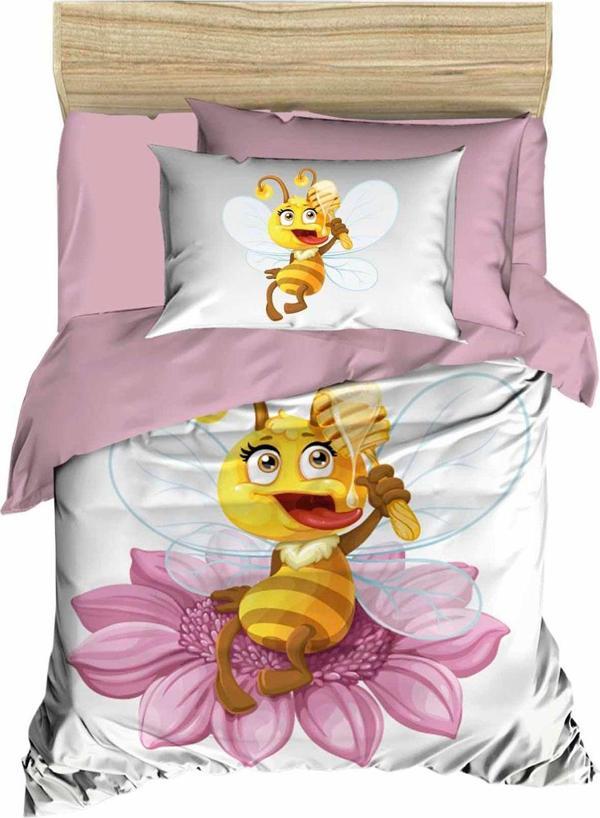 Yenidoğan Kız Bebek Nevresim Takımı 3D Pamuklu  Lady Bee - Image 1