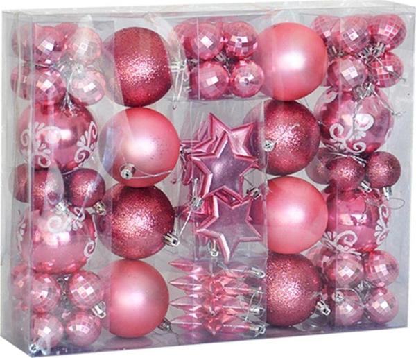 Yeni Yıl Yılbaşı Ağaç Süsü Lüks 72 Parça Rose Premium Yılbaşı Çam Ağacı Süsleri - Image 1