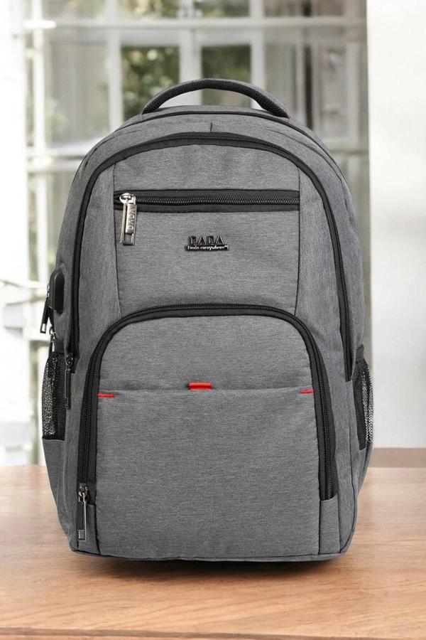 Gri Sportif Darbe Emici Su Geçirmez 13,3-14 inç Laptop Sırt Çantası - Image 1
