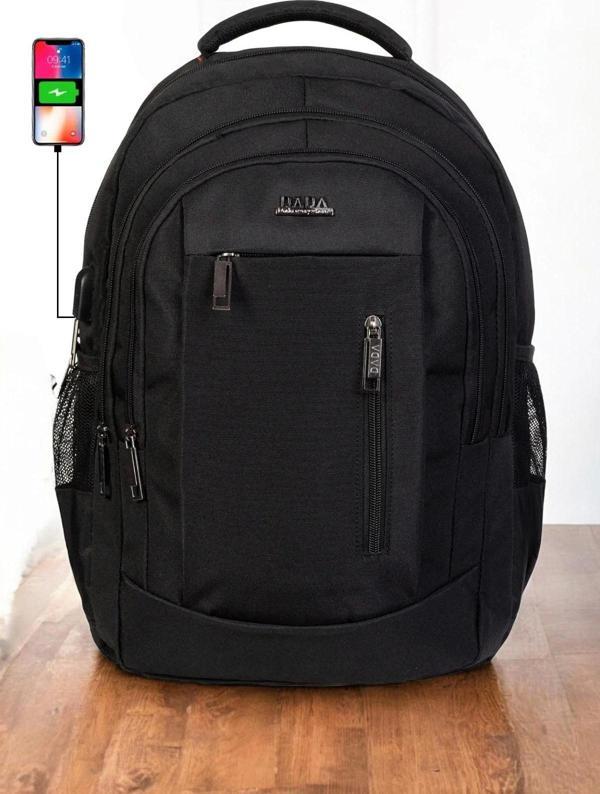 Siyah Sportif Darbe Emici Su Geçirmez 14-16 inç Laptop Sırt Çantası - Image 1