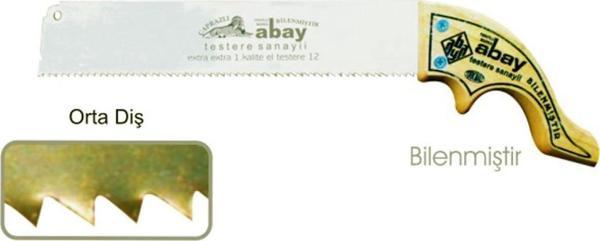 Abay Orta Diş El Testere 12 No - Ahşap Sap - Image 1