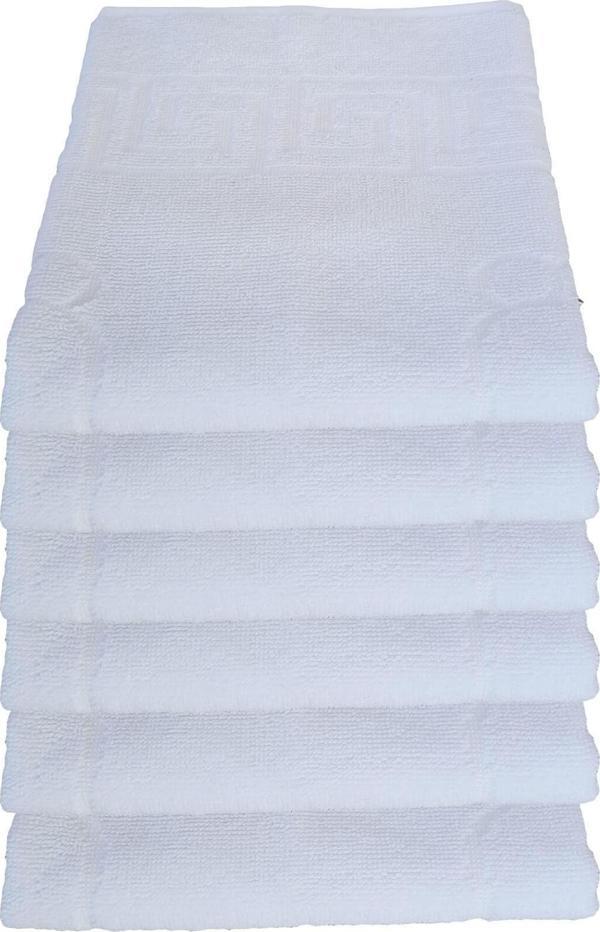 6 lı Ayak İzli Banyo Paspas Pamuklu Ayak Havlusu 50x70 Cm - Image 1