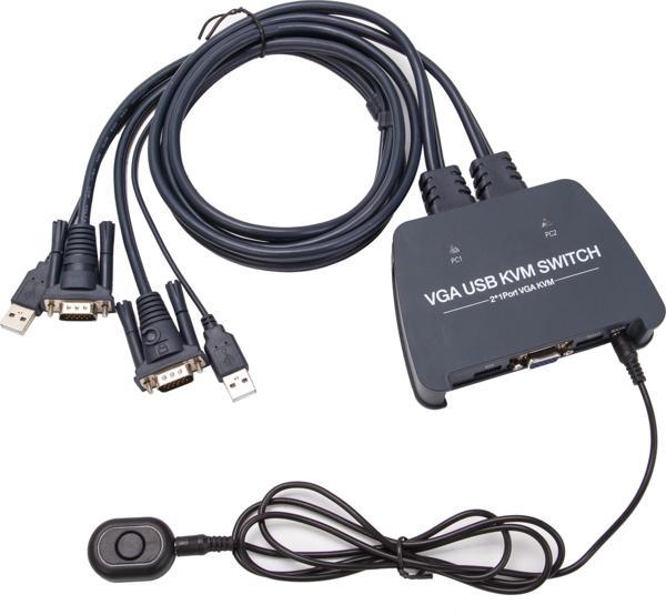 Vcom DD211-2K 2 Port Vga 1080P@60Hz Plastik Kasa Kvm Switch - Image 1