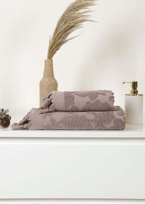 Mira Home Jakarlı Saçaklı Banyo Havlu Takımı Soft Pamuklu Maria Grace - Image 1