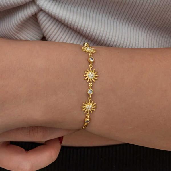 Findit Gümüş Gold Güneş Kadın Bileklik 330027 - Image 1