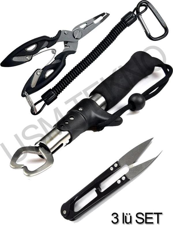 Balık Dudak Tutucu 3 Lü Set Balık Tutucu Kıskaç Kanca + Balıkçı Pensesi+Balıkçı Makası - Image 1