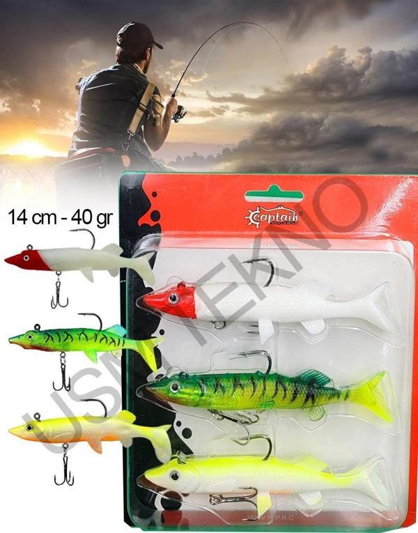 Silikon Balık Sasi Yem 3 Adet 14 cm 40gr. Rapala Lures Yapay Yem Turna Levrek Silikon Yem - Image 1
