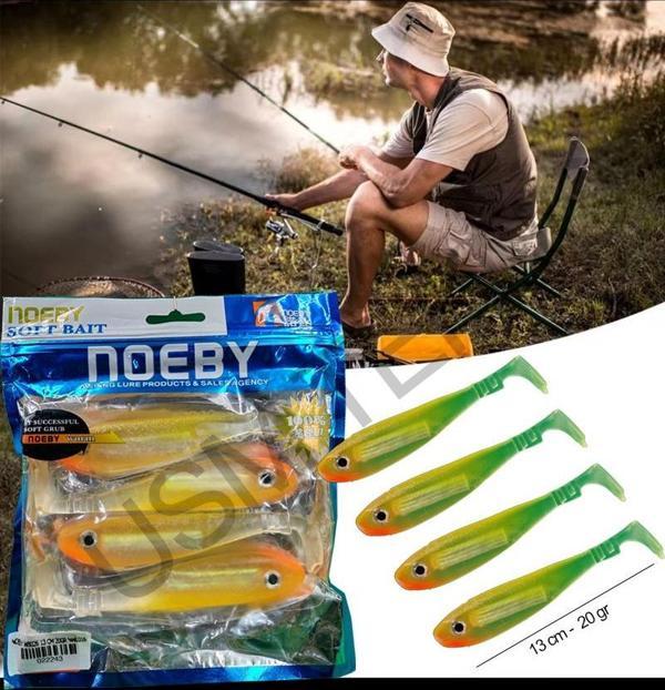 Silikon Balık Sasi Yem 4 Adet 13 cm 20gr  Rapala Lures Yapay Yem Turna Levrek Silikon Yem - Image 1