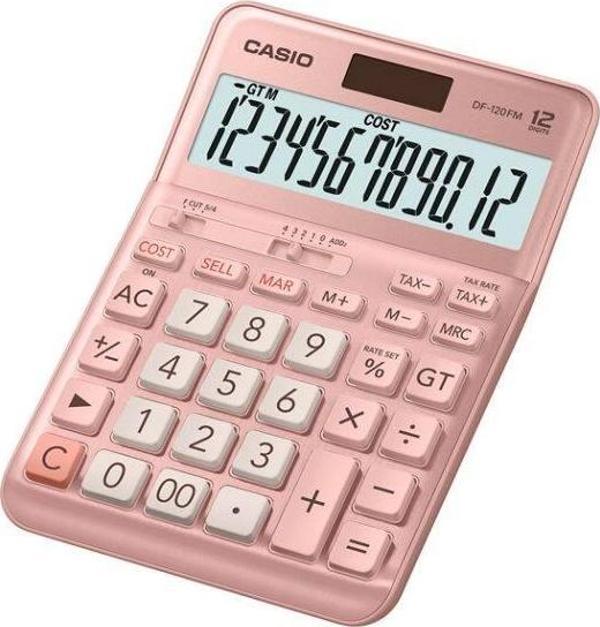 Casio DF-120FM-PK Pembe 12 Hane Masa Üstü Hesap Makinesi - Image 1