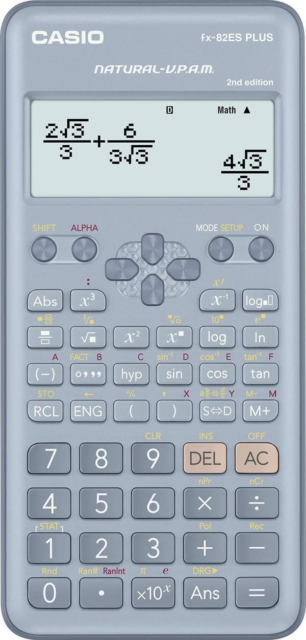 Casio FX-82ES Plus Mavi Bilimsel Fonksiyonlu Hesap Makinesi 2.Versiyon - Image 1