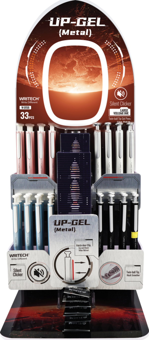 WRITECH W-0156 METAL UP 0,7MM MAVİ JEL KALEM - 32'Lİ SET - Image 1