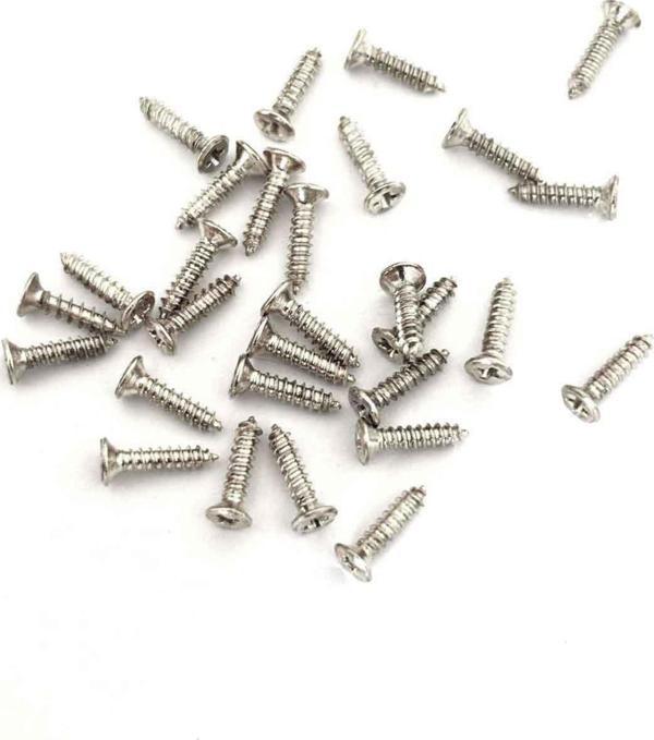 50 ADET 9,5 MM MİNİ AHŞAP MENTEŞE KİLİT HOBİ VİDASI NİKEL - Image 1