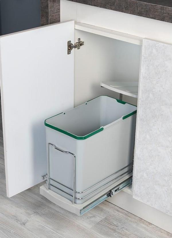 Starax 2571 Teleskopik Raylı Plastik Gövde Çöp Kovası 24 Lt. S-2571-G - Image 1