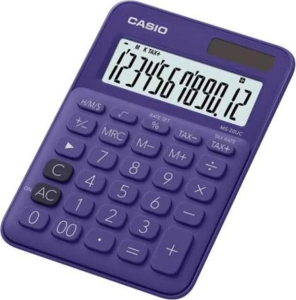 Casio MS-20UC-PL 12 Hane Mor Masa Üstü Hesap Makinesi - Image 1