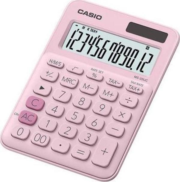 Casio MS-20UC-PK 12 Hane Açık Pembe Masa Üstü Hesap Makinesi - Image 1