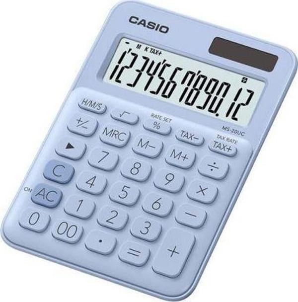 Casio MS-20UC-LB 12 Hane Açık Mavi Masa Üstü Hesap Makinesi - Image 1