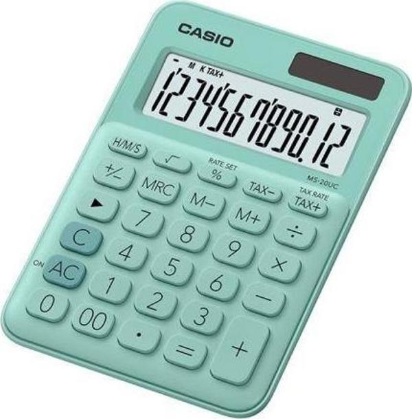 Casio MS-20UC-GN 12 Hane Yeşil Masa Üstü Hesap Makinesi - Image 1