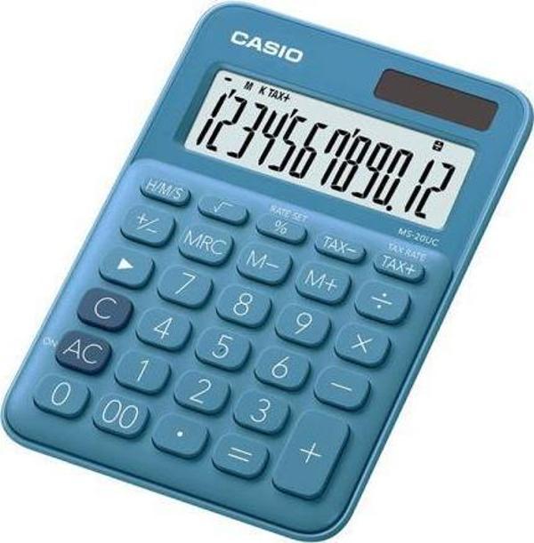 Casio MS-20UC-BU 12 Hane Mavi Masa Üstü Hesap Makinesi - Image 1