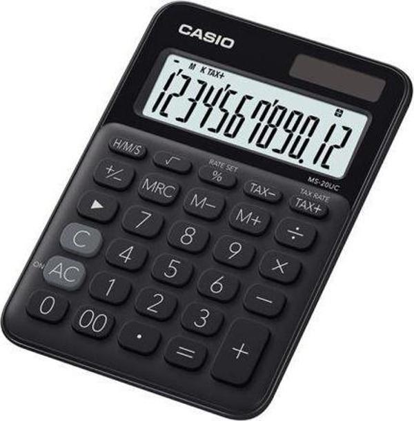 Casio MS-20UC-BK 12 Hane Siyah Masa Üstü Hesap Makinesi - Image 1