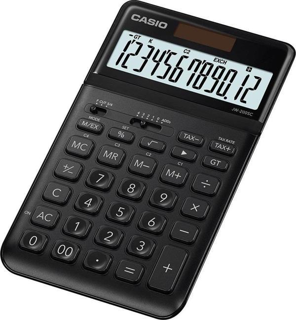 Casio JW-200SC-BK 12 Hane Siyah Masa Üstü Hesap Makinesi - Image 1