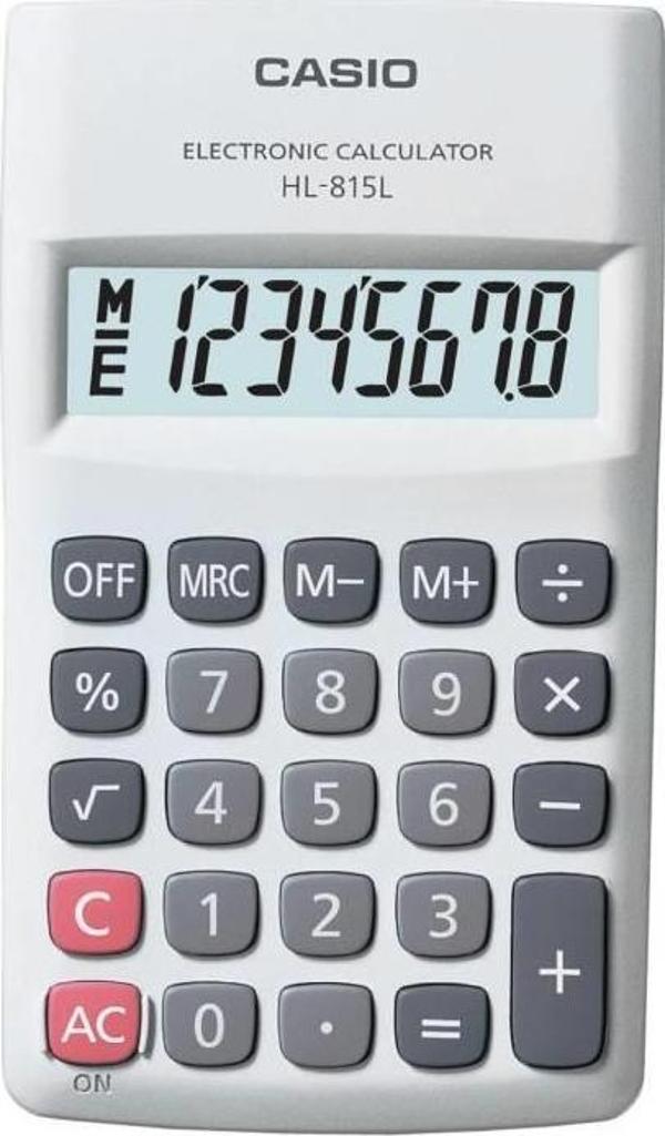 Casio HL-815L-WE 8 Hane Beyaz Hesap Makinesi - Image 1