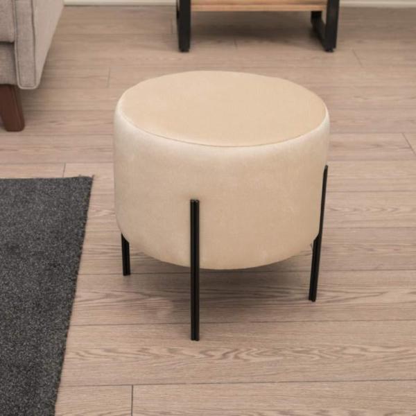 Dior Dekoratif Puf - Krem 40x40x40 cm - Image 1