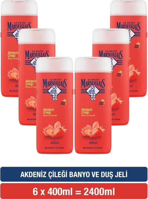 Le Petit Marseillais Akdeniz Çileği Duş Jeli 400 ml x6 - Image 1