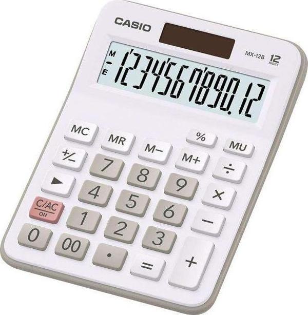 Casio MX-12B-WE Beyaz 12 Hane Masa Üstü Hesap Makinesi - Image 1