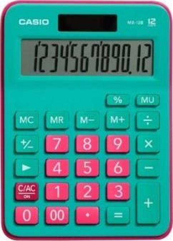 Casio MX-12B-GNRD Yeşil+Pembe 12 Hane Masa Üstü Hesap Makinesi - Image 1