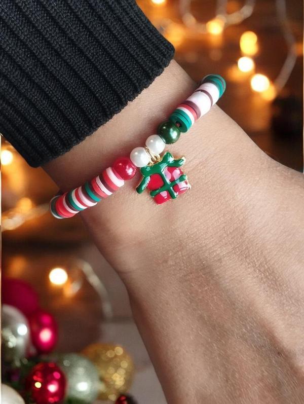 Amabel Jewelerys Yeni Yıl Tasarımlı, Hediye Paketi Figürlü Yılbaşı Kadın İp Bileklik - Image 1