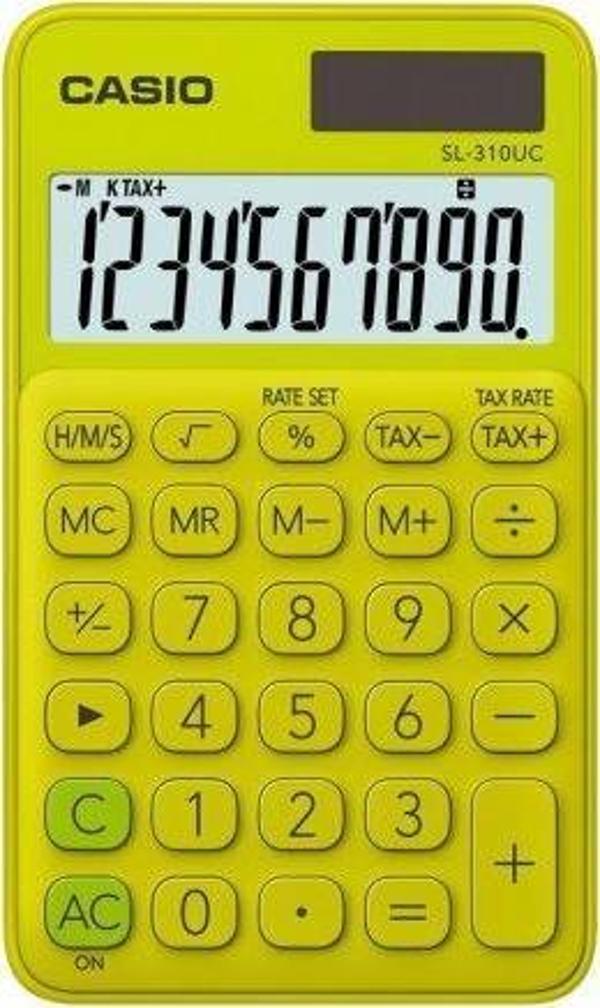 Casio SL-310UC-YG Cep Tipi 10 Hane Sarı Hesap Makinesi - Image 1