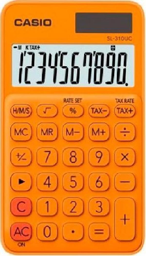 Casio SL-310UC-RG Cep Tipi 10 Hane Turuncu Hesap Makinesi - Image 1