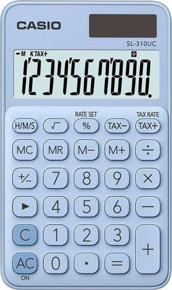 Casio SL-310UC-LB Cep Tipi 10 Hane Açık Mavi Hesap Makinesi - Image 1