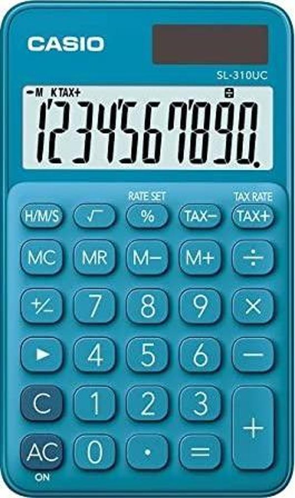Casio SL-310UC-BU Cep Tipi 10 Hane Mavi Hesap Makinesi - Image 1
