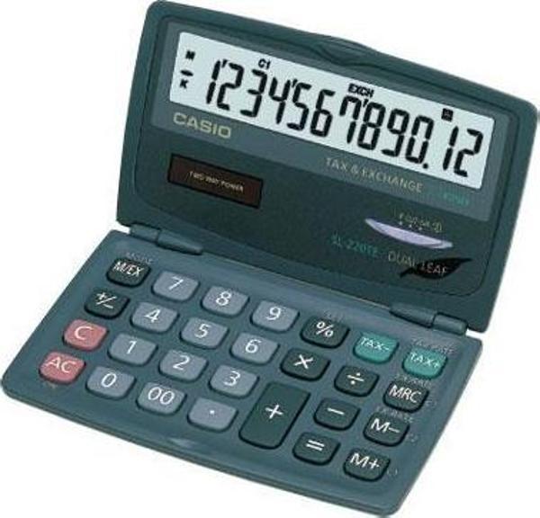Casio SL-220TE 12 Hane Cep Tipi Kapaklı Hesap Makinesi - Image 1