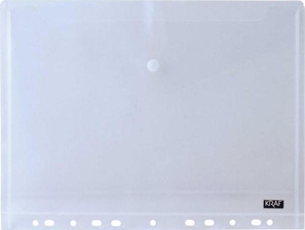 KRAF ÇITÇITLI DOSYA A4 11 DELİKLİ ŞEFFAF 1229 - (12 Adet) - Image 1