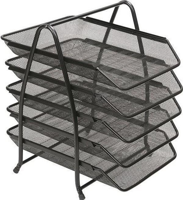 KRAF PERFORE EVRAK RAFI METAL 5 KATLI 420G SİYAH - Image 1