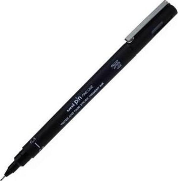 UNI DRAWING PEN PIN03-200 0.3 SIYAH - (12 Adet) - Image 1