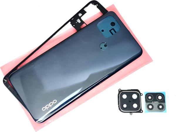 Tkgz Oppo A15 A15S Full kasa Arka Pil Kapağı SİYAH - Image 1