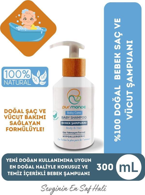 Pur Monde Doğal Bebek Saç Ve Vücut Şampuanı 300Ml Göz Yakmayan Formül - Image 1