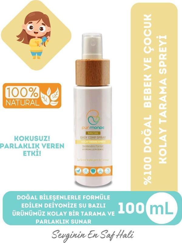Pur Monde Doğal Kolay Tarama Saç Spreyi 100Ml - Image 1