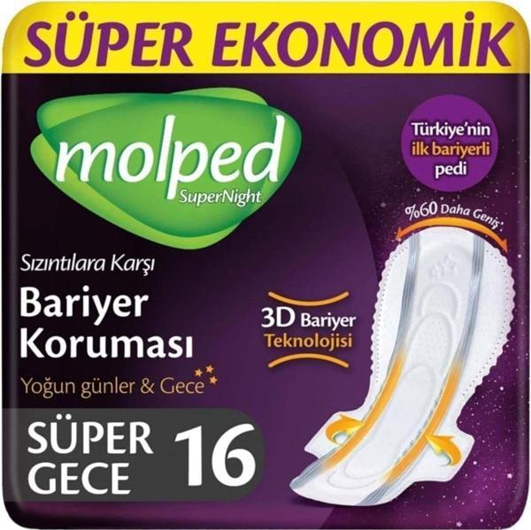 Molped Super Night Süper Gece Hijyenik Ped 16 Lı - Image 1