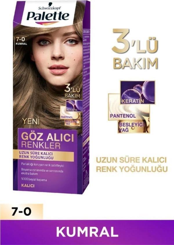 Palette Göz Alıcı Renkler Saç Boyası No: 7.0 Kumral - Image 1