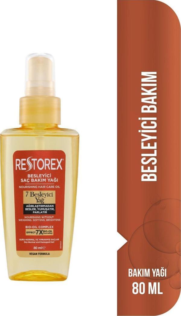 Restorex Besleyici Bakım Yağı 80 Ml - 7 Besleyici Yağ Göz Alıcı Parlaklık İpeksi Yumuşaklık - Image 1