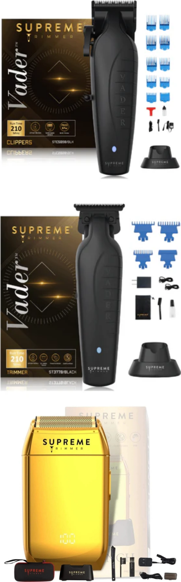 Supreme Trimmer Vader Crunch Vader Profesyonel Saç Tıraş Makinesi Saç Sakal Kesim Çizim Sıfırlama - Image 1