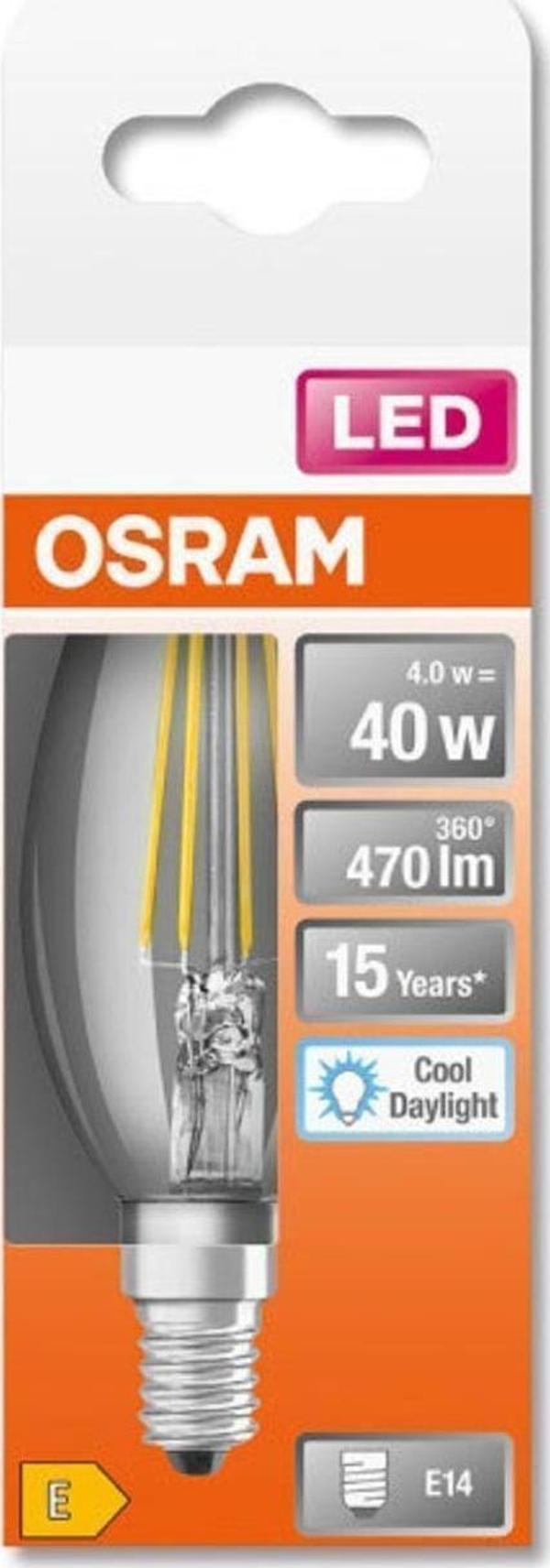 OSRAM LED FLAMENT 4W BEYAZ IŞIK E14 - Image 1