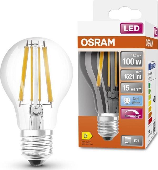 OSRAM LED FLAMENT DİM 11W KIRIK BEYAZ IŞIK E27 - Image 1