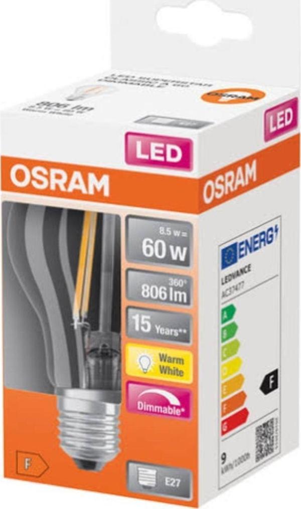 OSRAM LED FLAMENT DİM 7W SARI IŞIK E27 - Image 1